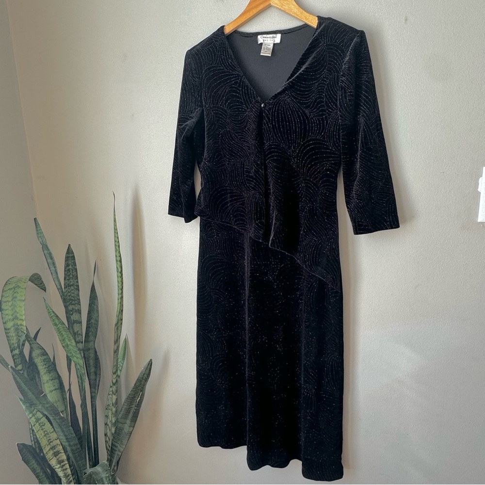 Vintage Black Shimmery Velvet Dress